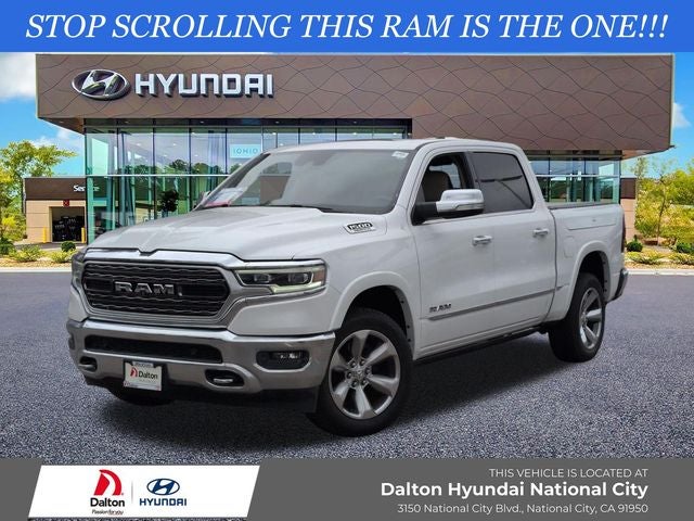 2020 RAM 1500 Limited in Ivory White — front three-quarter view