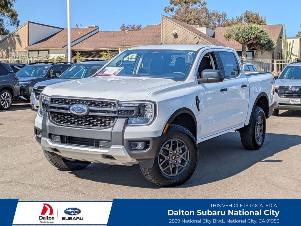 2025 Ford Ranger XLT in Oxford White — front three-quarter view
