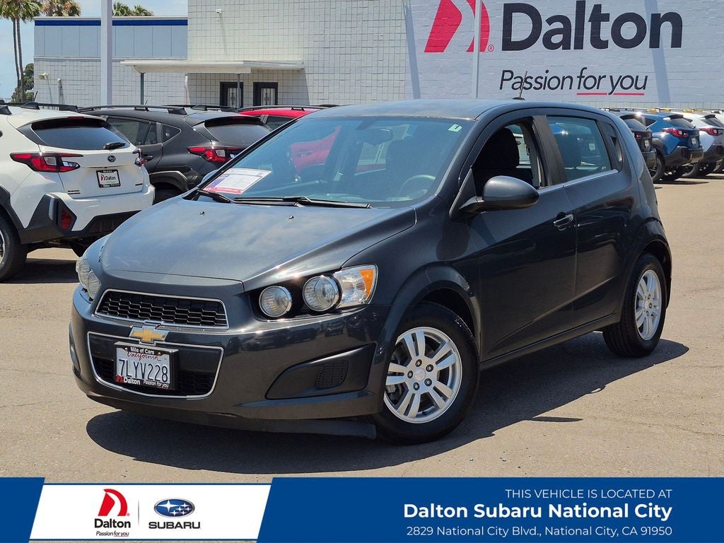 2015 Chevrolet Sonic LT in Ashen Gray Metallic — front three-quarter view